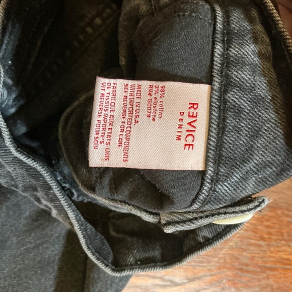 Revice Denim Black High Rise Straight Leg Jeans Size 24 Made in USA - Picture 4 of 10